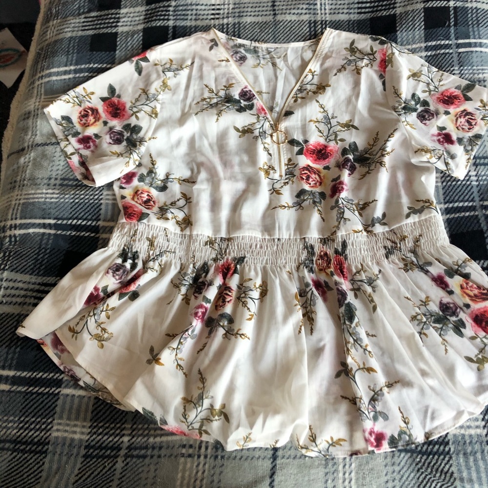 Plus size floral top